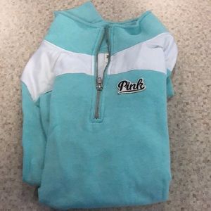 Medium mint quarter-zip PINK sweatshirt